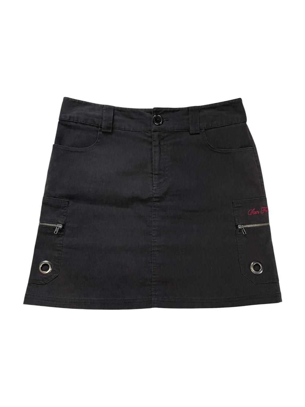 Y2K San Francisco Black Cargo Skirt